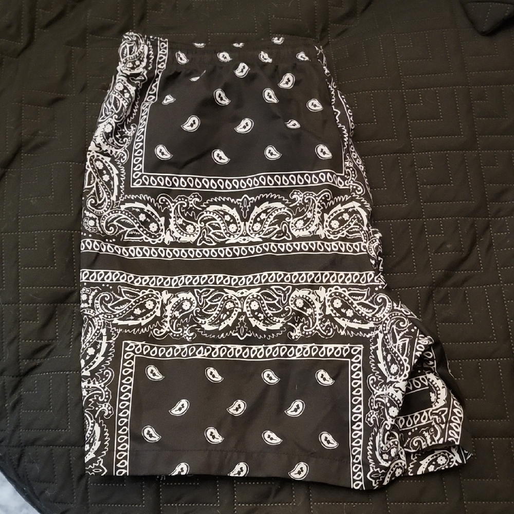 SHEIN Black and White Paisley Skirt